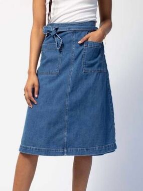 Gap Denim Wrap Skirt NWT XS Patch Pocket Utility